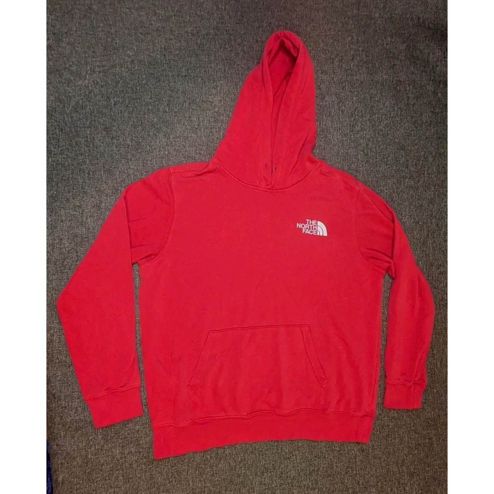 The North Face Hoodie Men's Large Red Pullover‎ Sweatshirt Logo Pocket Outdoor